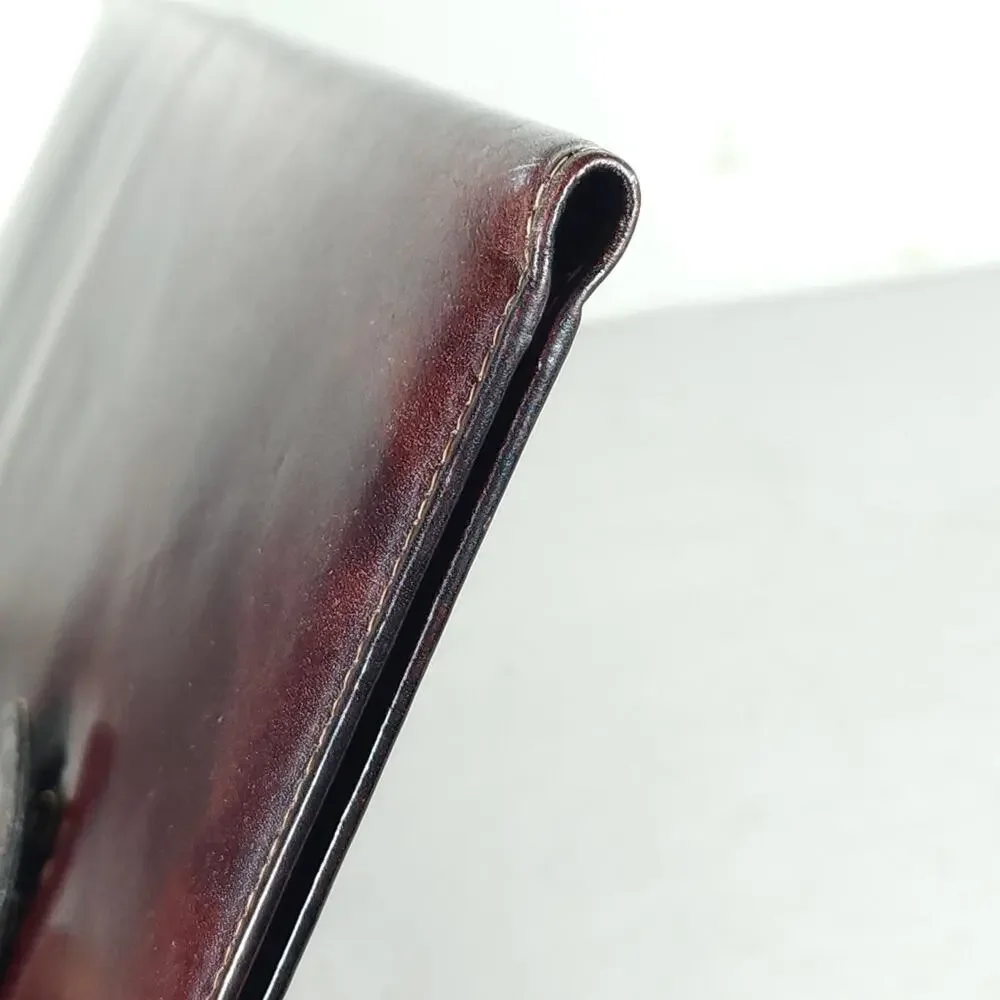 Bosca USA Oxblood Hand Stained Leather Portfolio Travel Tie Organizer Case